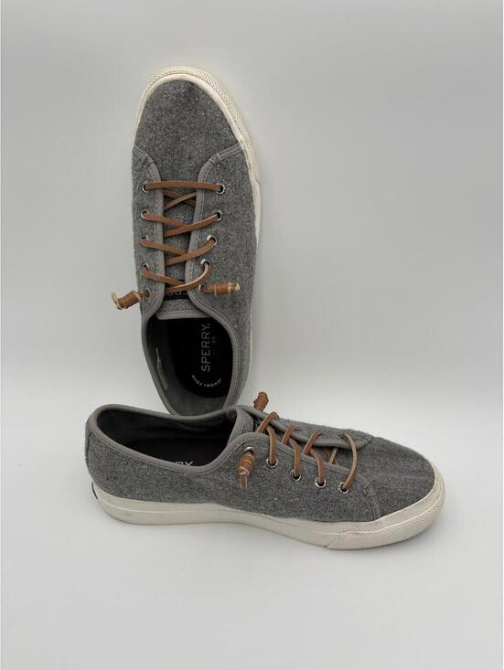 Sperry Shoes - Sperry’s Womans Size 8 Cliffside Gray Wool Platform Sneakers with Brown Laces